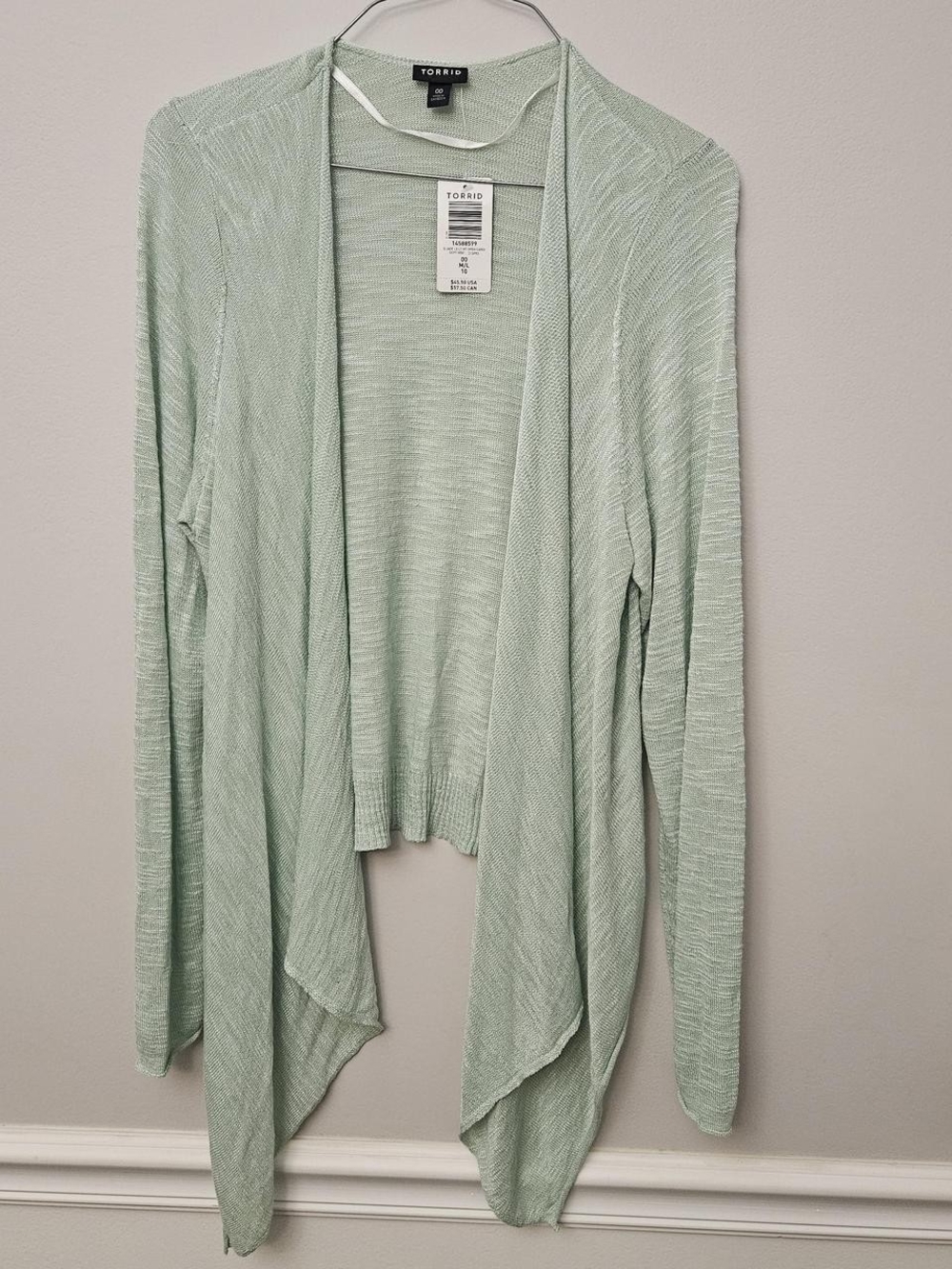 torrid Mint Lightweight Draped Open-Front Cardigan